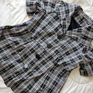 AMBITION BLACK AND WHITE CHECKERED COAT SIZE 1X